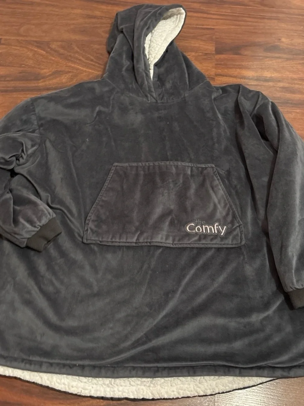 The Comfy Kids' Hooded Wearable Blanket - Charcoal Gray